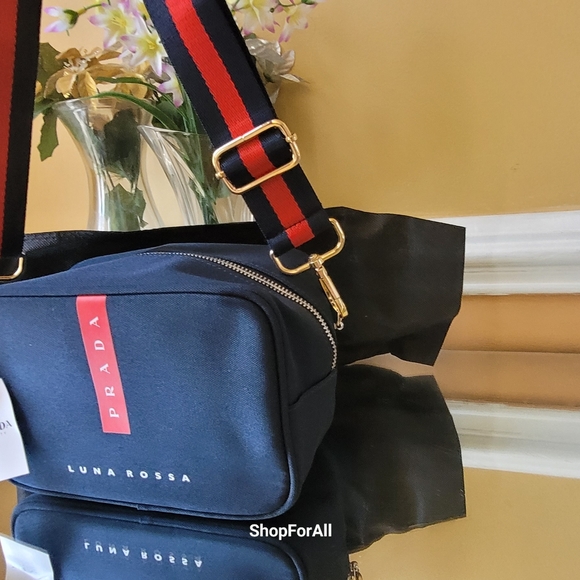 Prada Luna Rossa Black & Red pouch Travel bag Toiletry Dopp Kit Shavin… - Picture 9 of 16